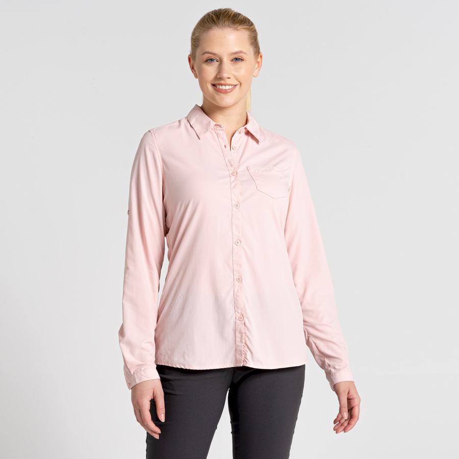 Chemises Craghoppers NosiLife Bardo Long Sleeved Rose Femme | ZWK-7670550