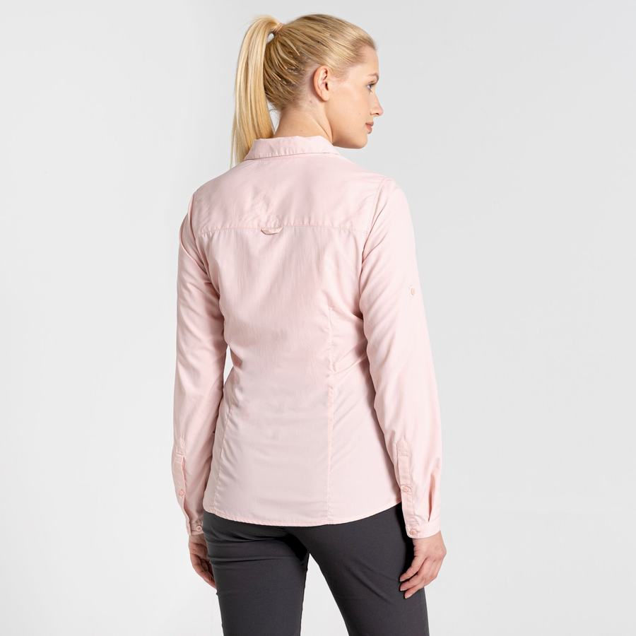 Chemises Craghoppers NosiLife Bardo Long Sleeved Rose Femme | ZWK-7670550