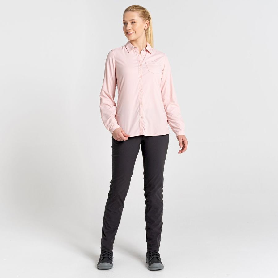 Chemises Craghoppers NosiLife Bardo Long Sleeved Rose Femme | ZWK-7670550