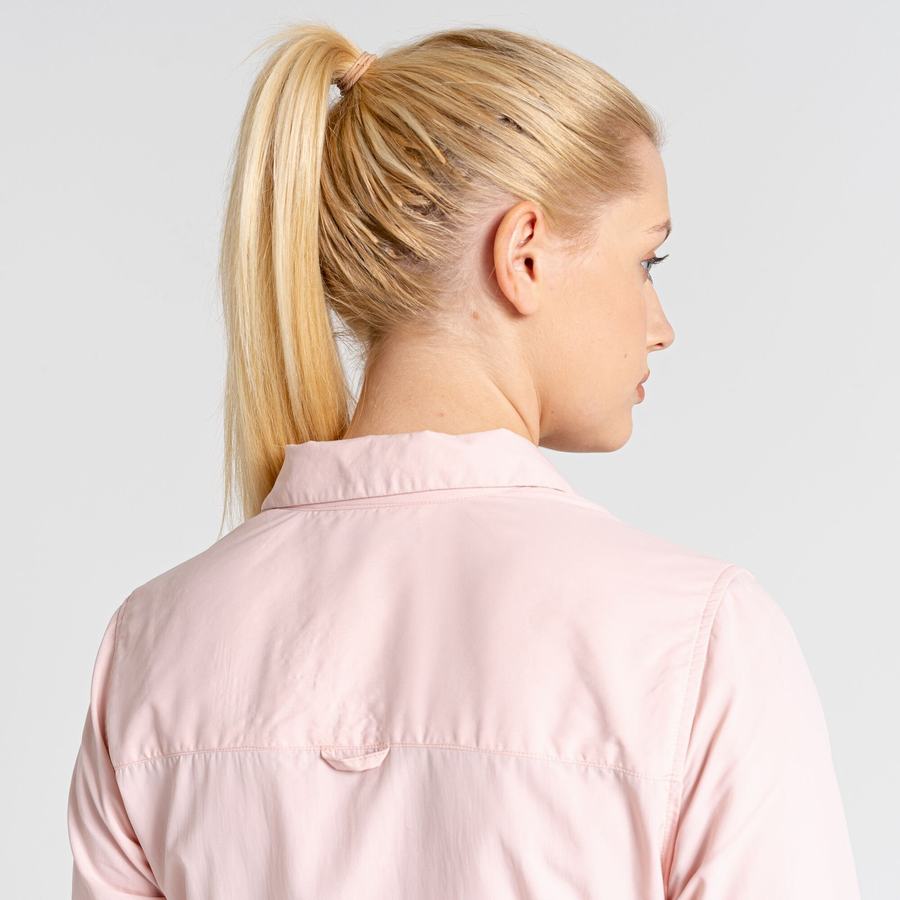 Chemises Craghoppers NosiLife Bardo Long Sleeved Rose Femme | ZWK-7670550