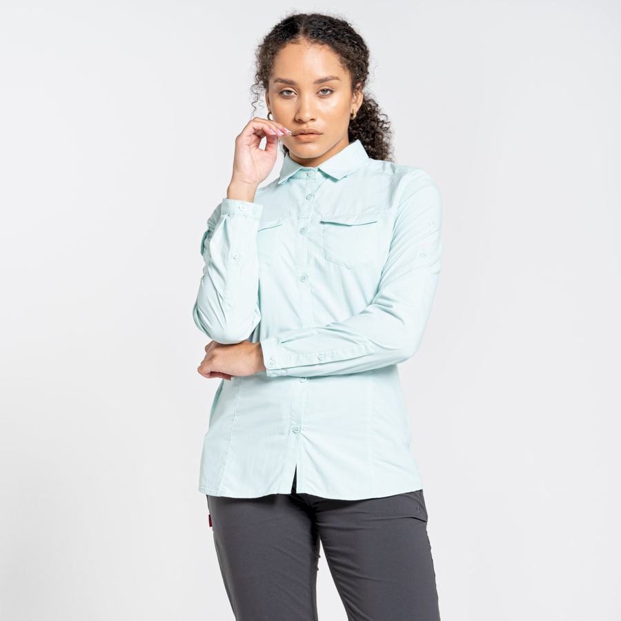 Chemises Craghoppers NosiLife Adventure II Long Sleeved Vert Femme | POA-7392191