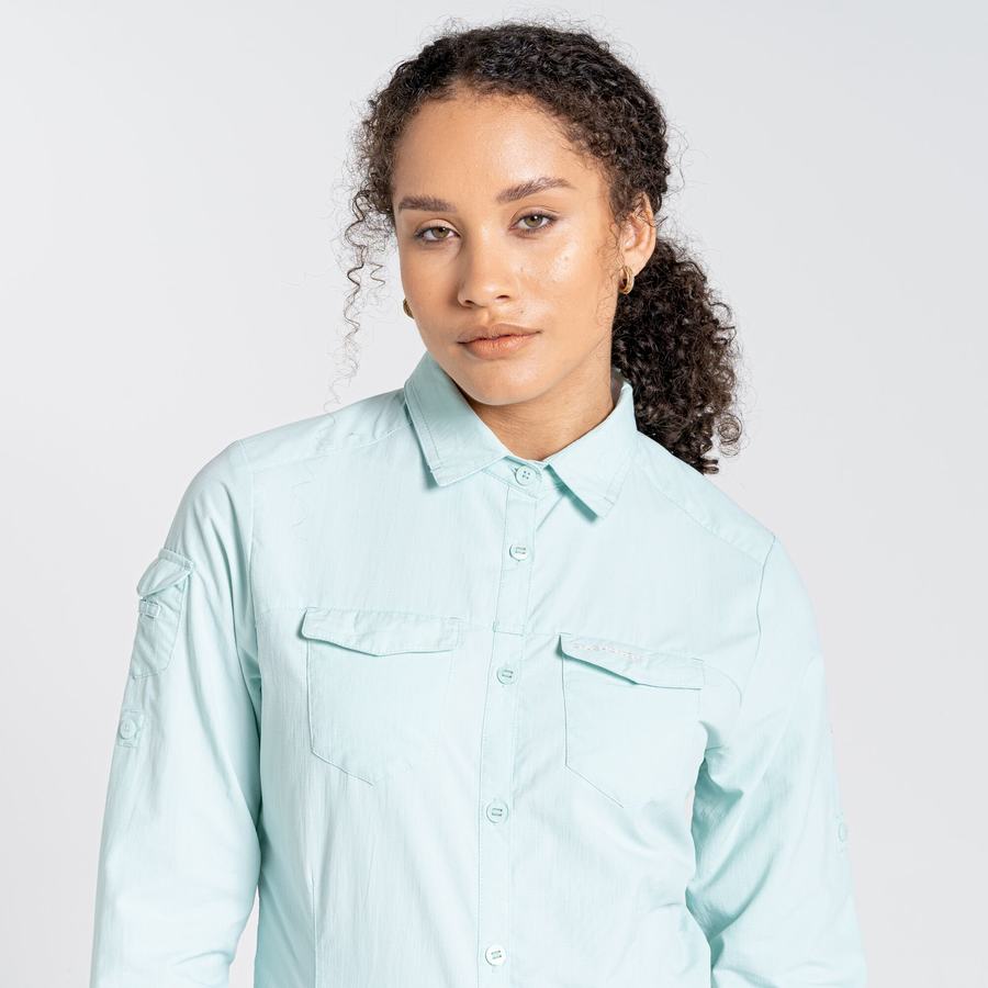 Chemises Craghoppers NosiLife Adventure II Long Sleeved Vert Femme | POA-7392191