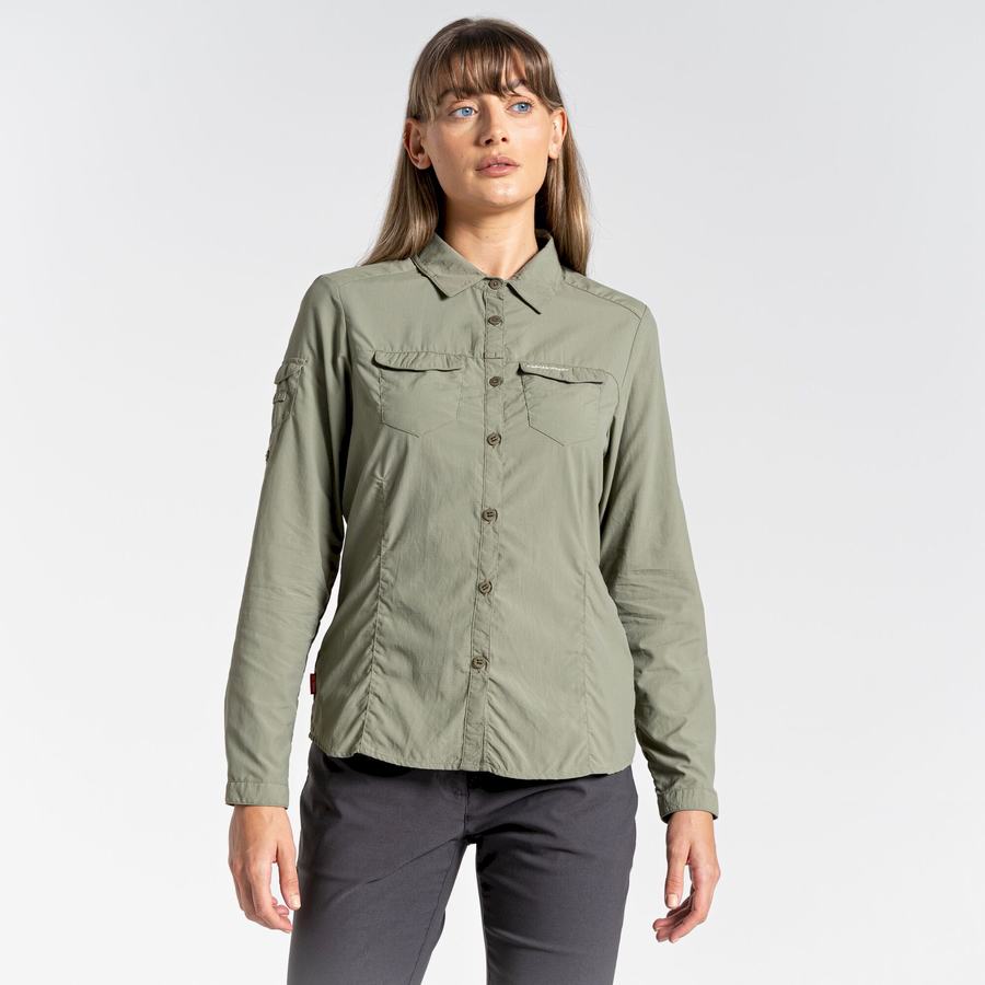 Chemises Craghoppers NosiLife Adventure II Long Sleeved Vert Foncé Femme | ECC-5798801