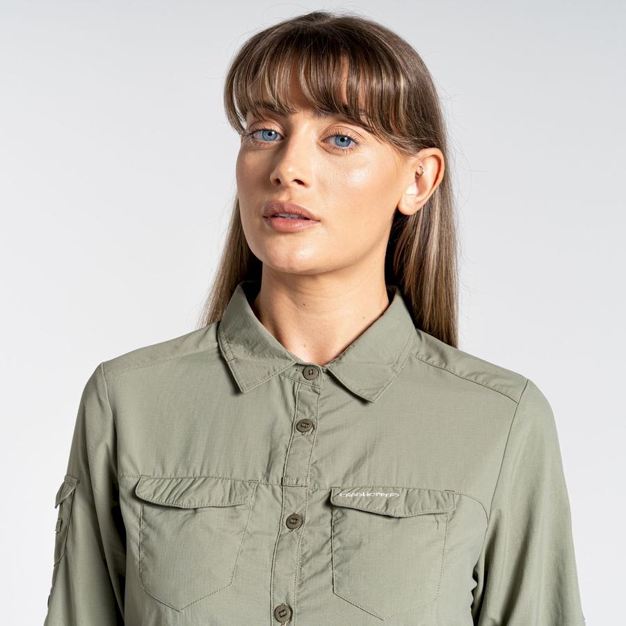 Chemises Craghoppers NosiLife Adventure II Long Sleeved Vert Foncé Femme | ECC-5798801