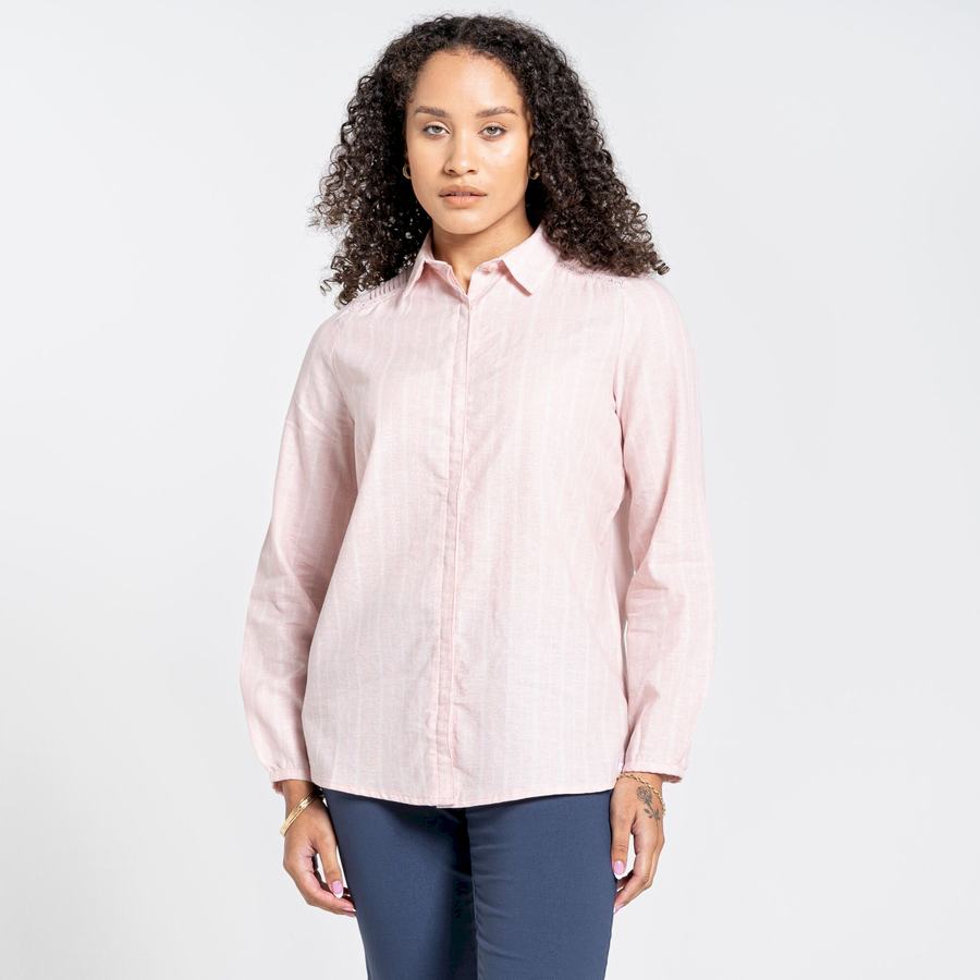 Chemises Craghoppers Nosibotanical Bralio Rose Stripes Femme | QRF-7085936