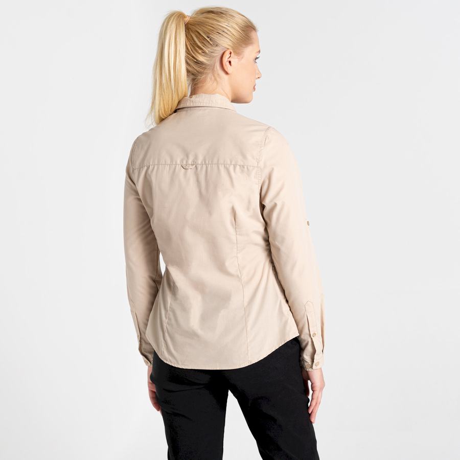 Chemises Craghoppers Kiwi II Long Sleeved Marron Femme | TOA-3564230