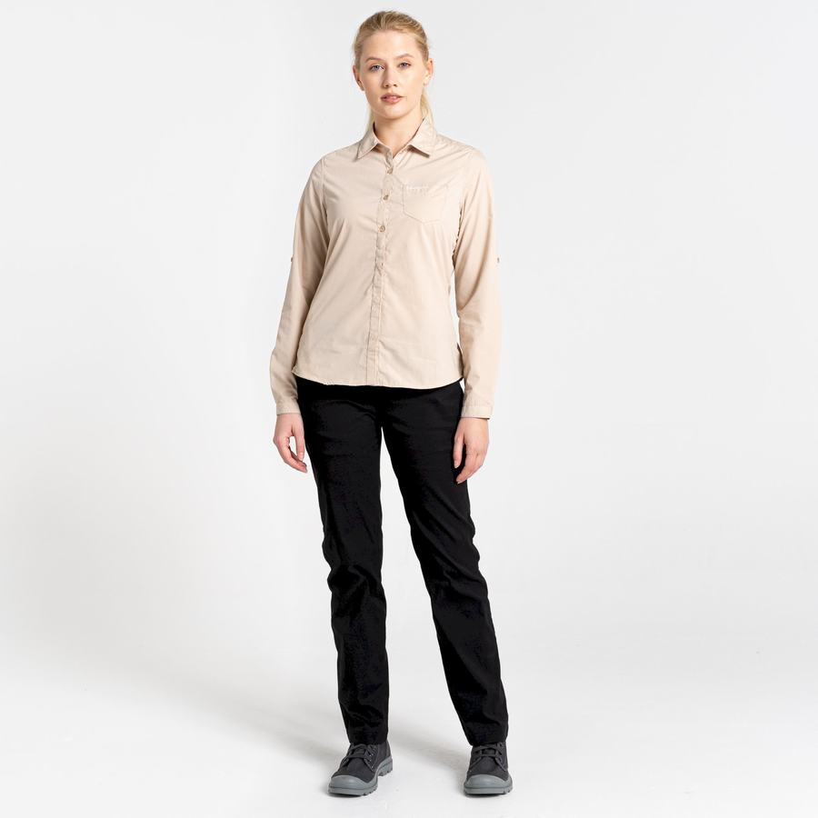 Chemises Craghoppers Kiwi II Long Sleeved Marron Femme | TOA-3564230