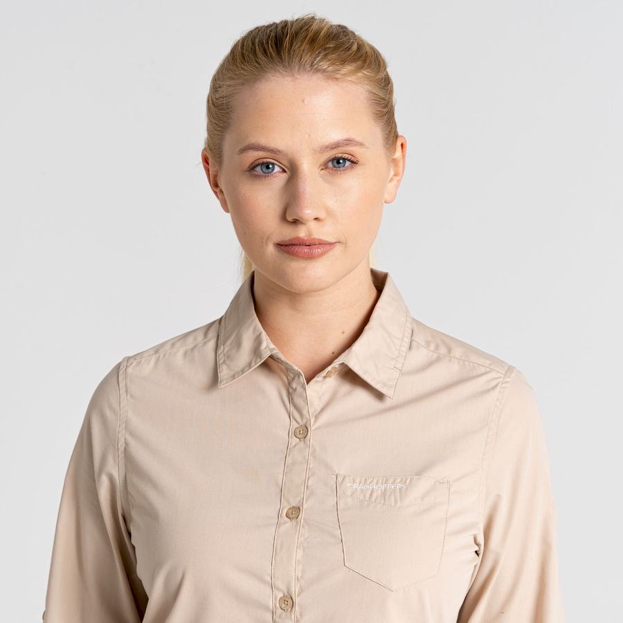 Chemises Craghoppers Kiwi II Long Sleeved Marron Femme | TOA-3564230