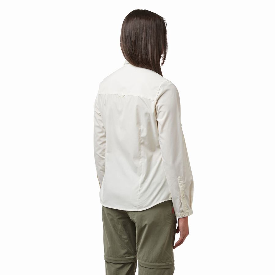 Chemises Craghoppers Kiwi II Long Sleeved Blanche Femme | SDN-5748624