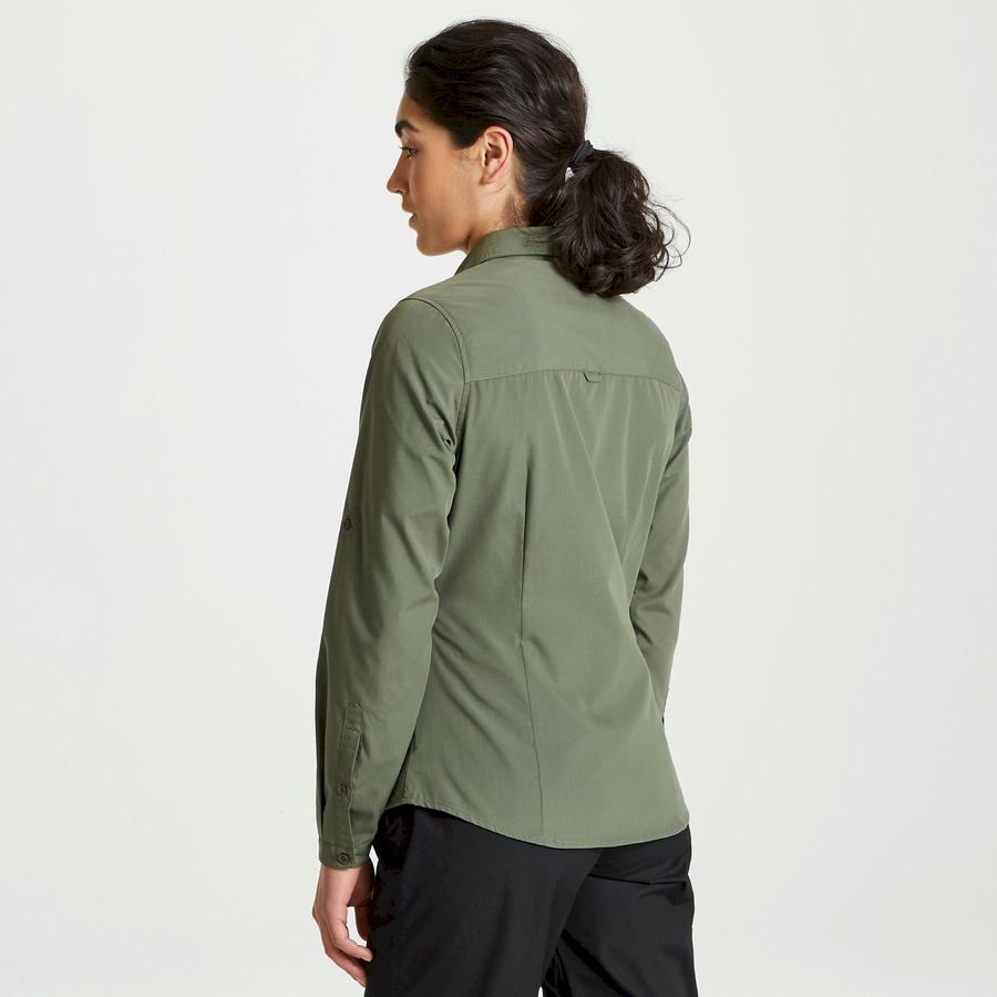 Chemises Craghoppers Expert Kiwi Long Sleeved Vert Foncé Femme | BKV-9300021