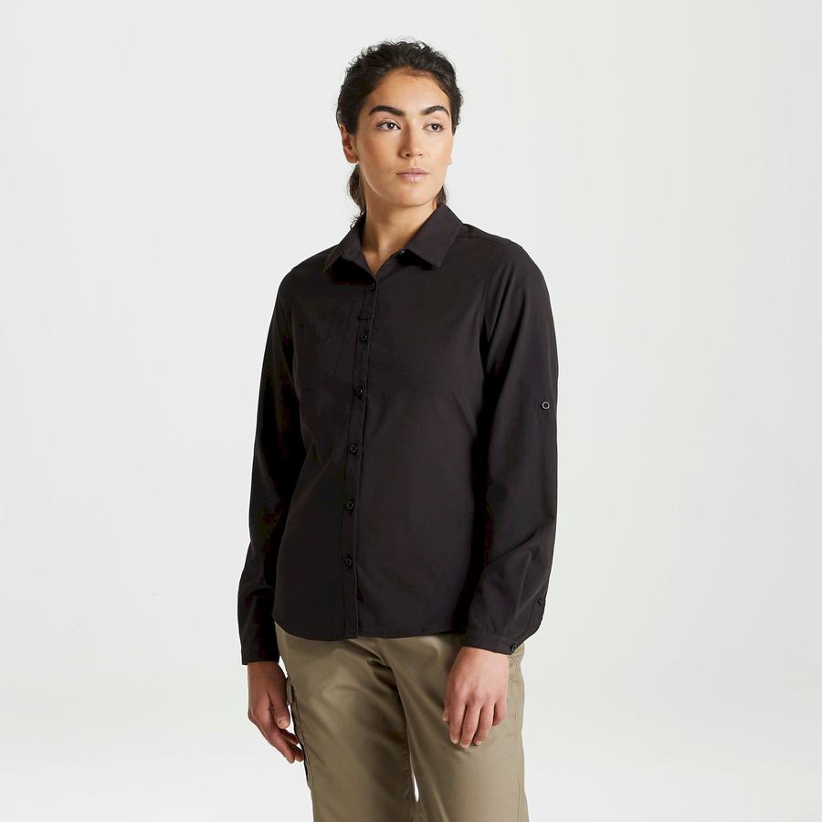 Chemises Craghoppers Expert Kiwi Long Sleeved Noir Femme | EAM-8291581