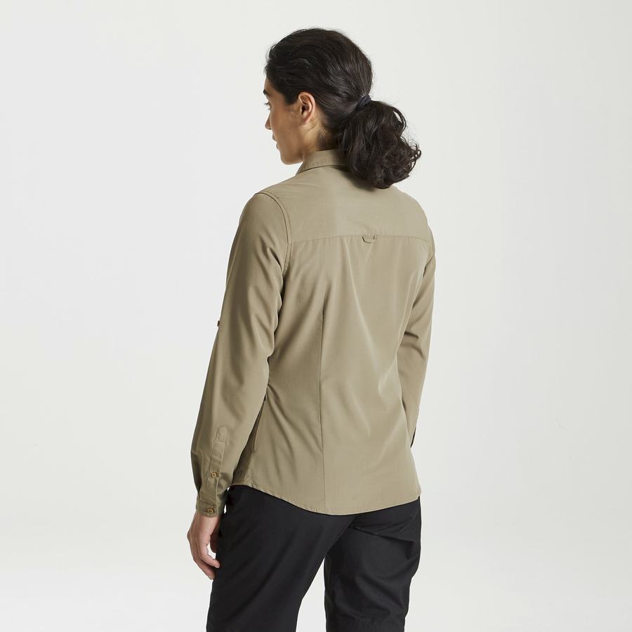 Chemises Craghoppers Expert Kiwi Long Sleeved Kaki Femme | TBD-6195566