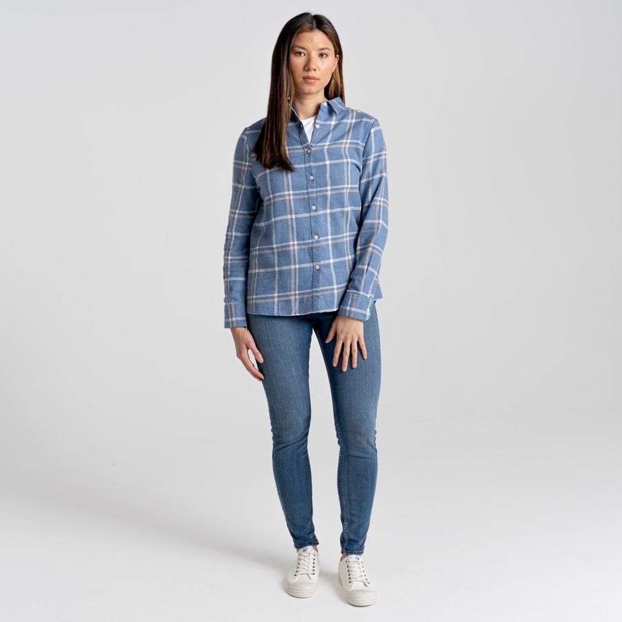 Chemises Craghoppers Emie Long Sleeved Bleu Femme | GWI-6452579