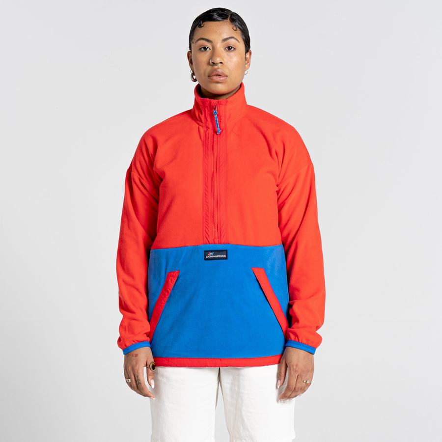 Chandails Craghoppers Welwood Half Zip Orange Rouge Bleu Femme | NCT-0635665