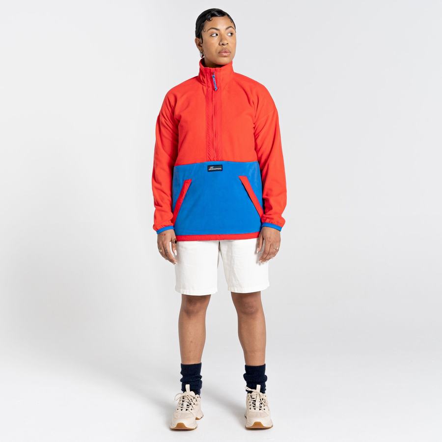 Chandails Craghoppers Welwood Half Zip Orange Rouge Bleu Femme | NCT-0635665