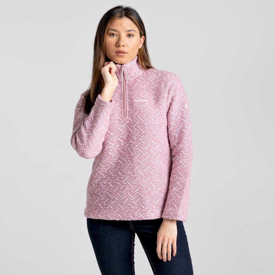 Chandails Craghoppers Talladale Half Zip Rose Femme | ZUY-6631506