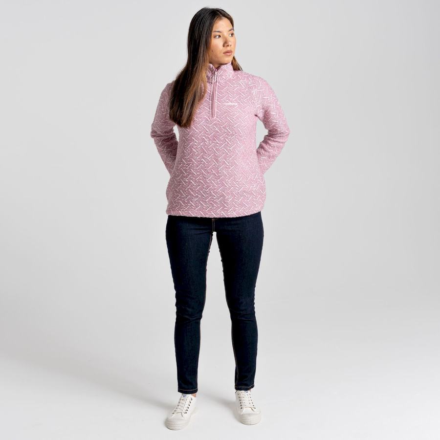 Chandails Craghoppers Talladale Half Zip Rose Femme | ZUY-6631506