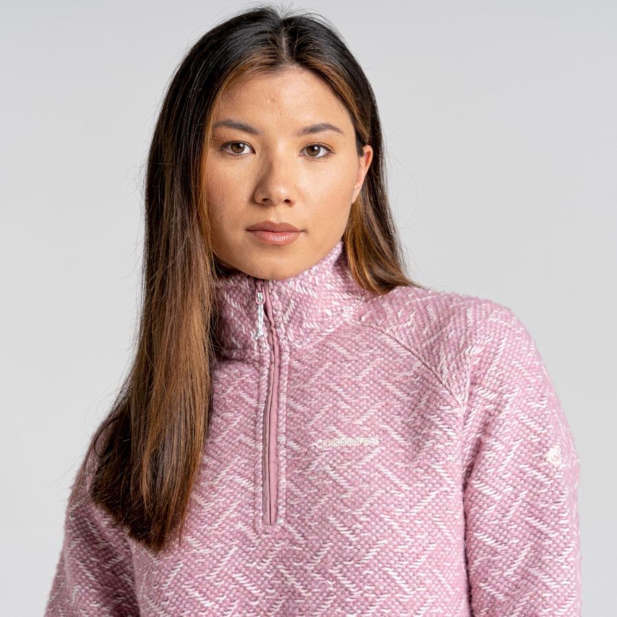 Chandails Craghoppers Talladale Half Zip Rose Femme | ZUY-6631506