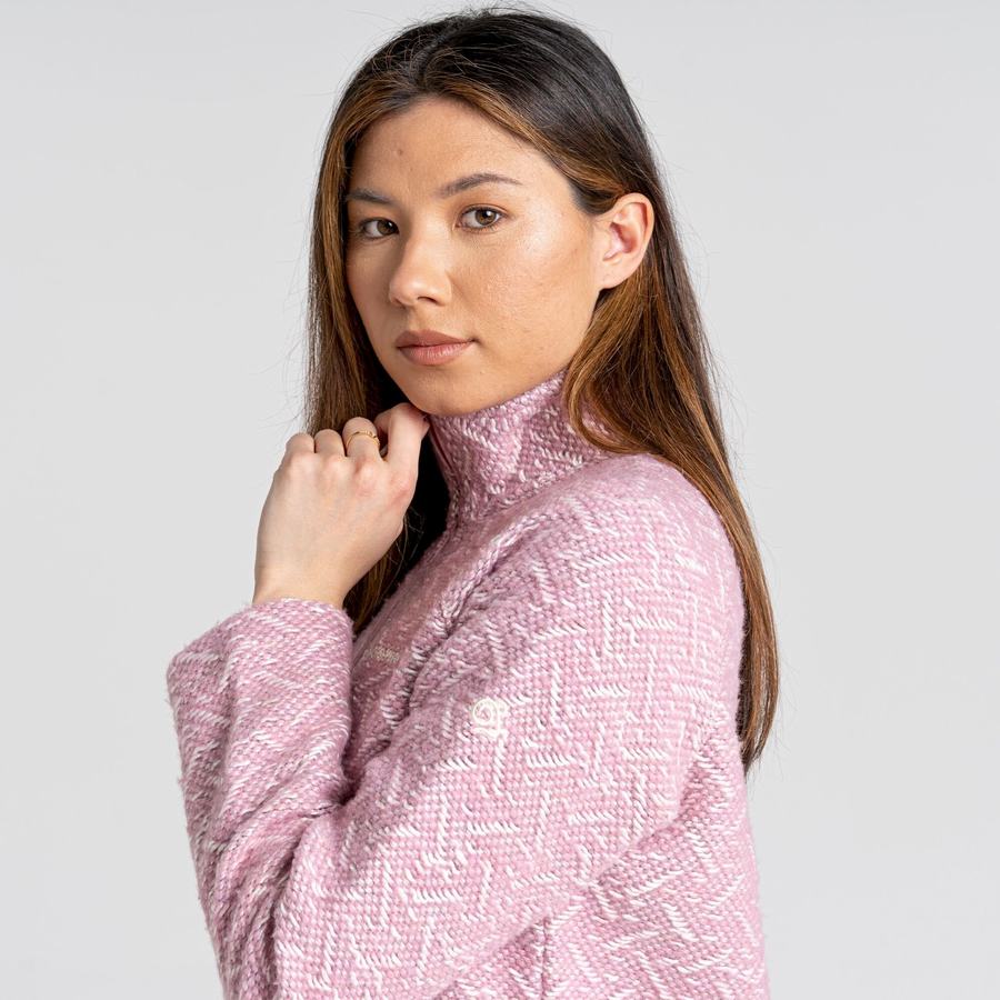 Chandails Craghoppers Talladale Half Zip Rose Femme | ZUY-6631506