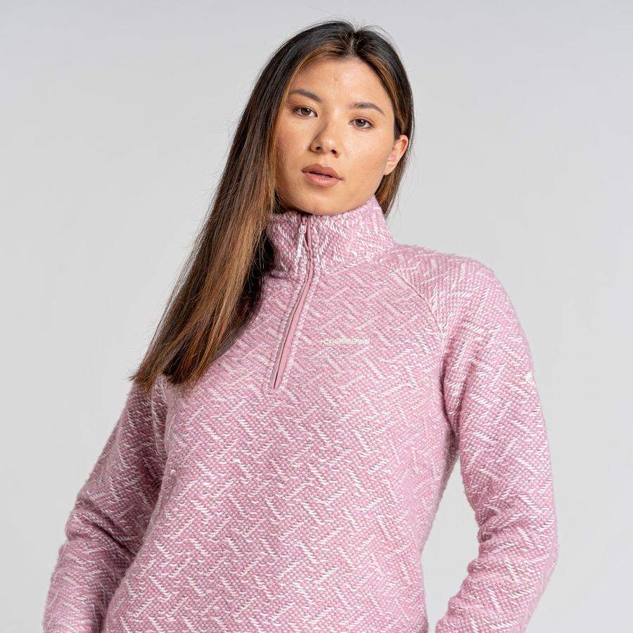 Chandails Craghoppers Talladale Half Zip Rose Femme | ZUY-6631506