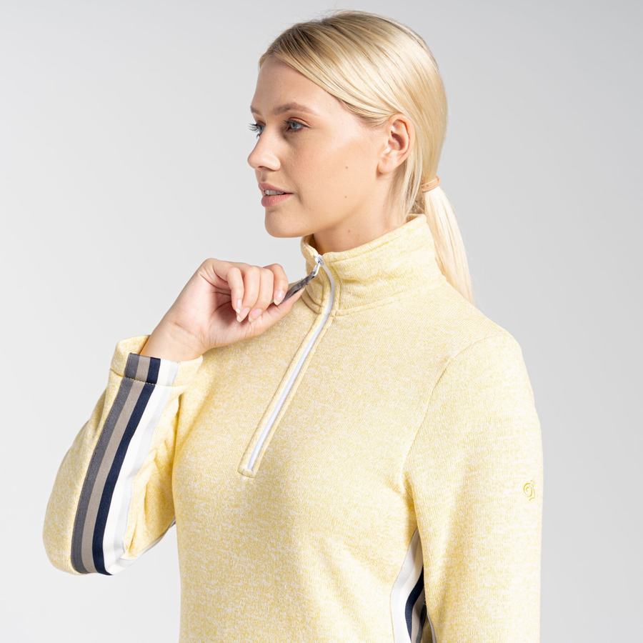 Chandails Craghoppers Pinalla Half Zip Jaune Femme | IQH-8353110