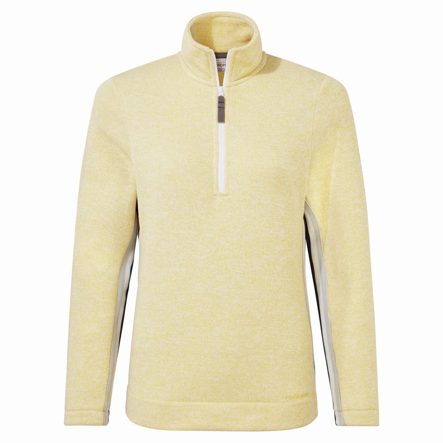 Chandails Craghoppers Pinalla Half Zip Jaune Femme | IQH-8353110