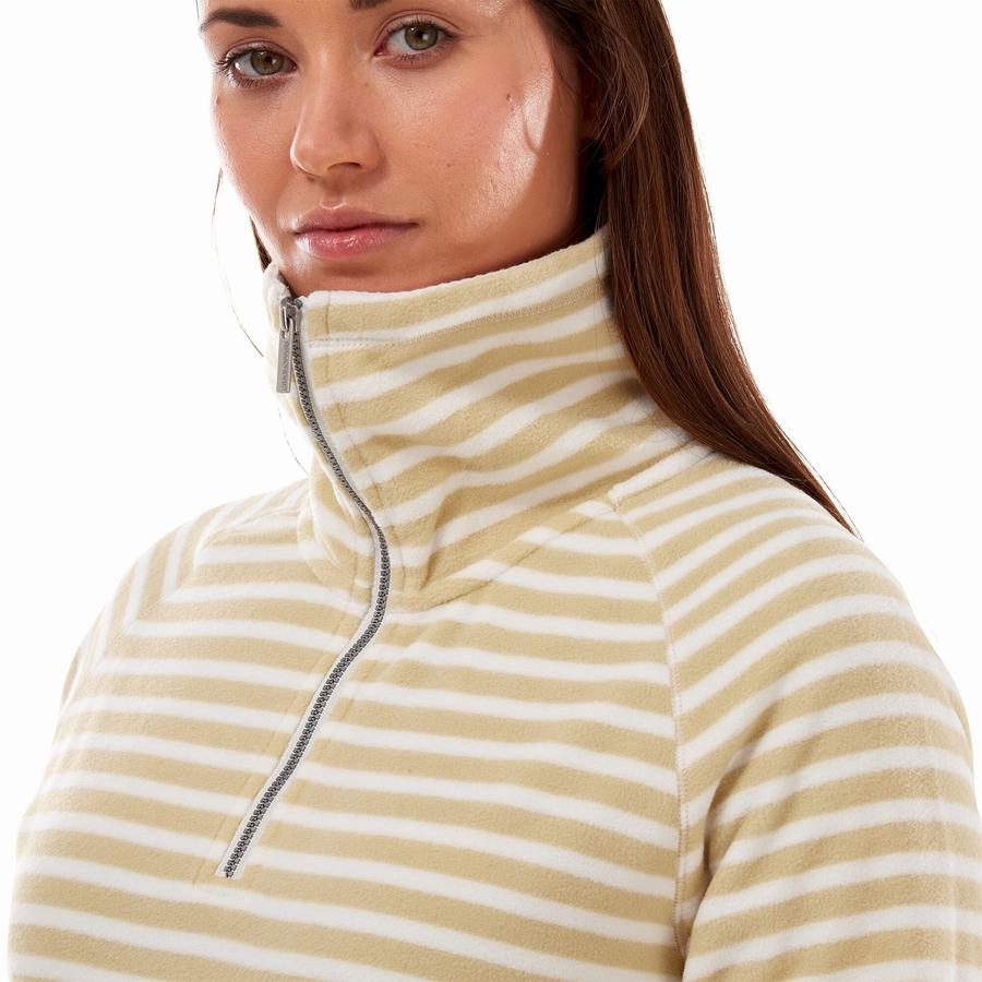 Chandails Craghoppers Natalia Half Zip Jaune Stripes Femme | QTM-1326221