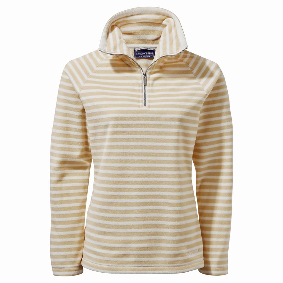 Chandails Craghoppers Natalia Half Zip Jaune Stripes Femme | QTM-1326221