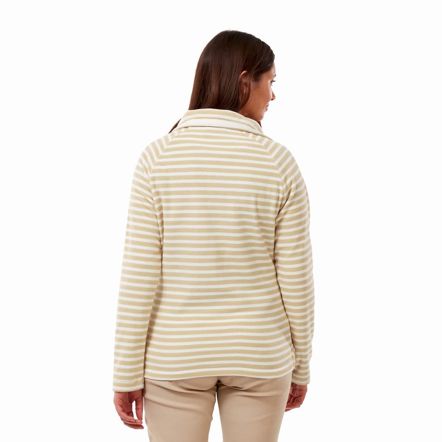 Chandails Craghoppers Natalia Half Zip Jaune Stripes Femme | QTM-1326221