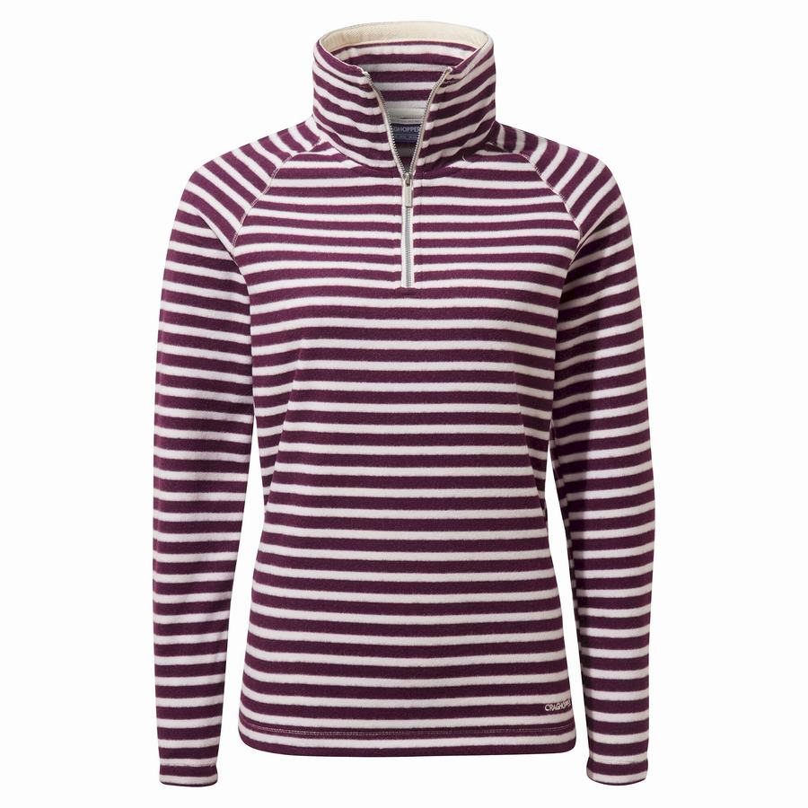 Chandails Craghoppers Natalia Half Zip Violette Stripes Femme | QFH-1061813