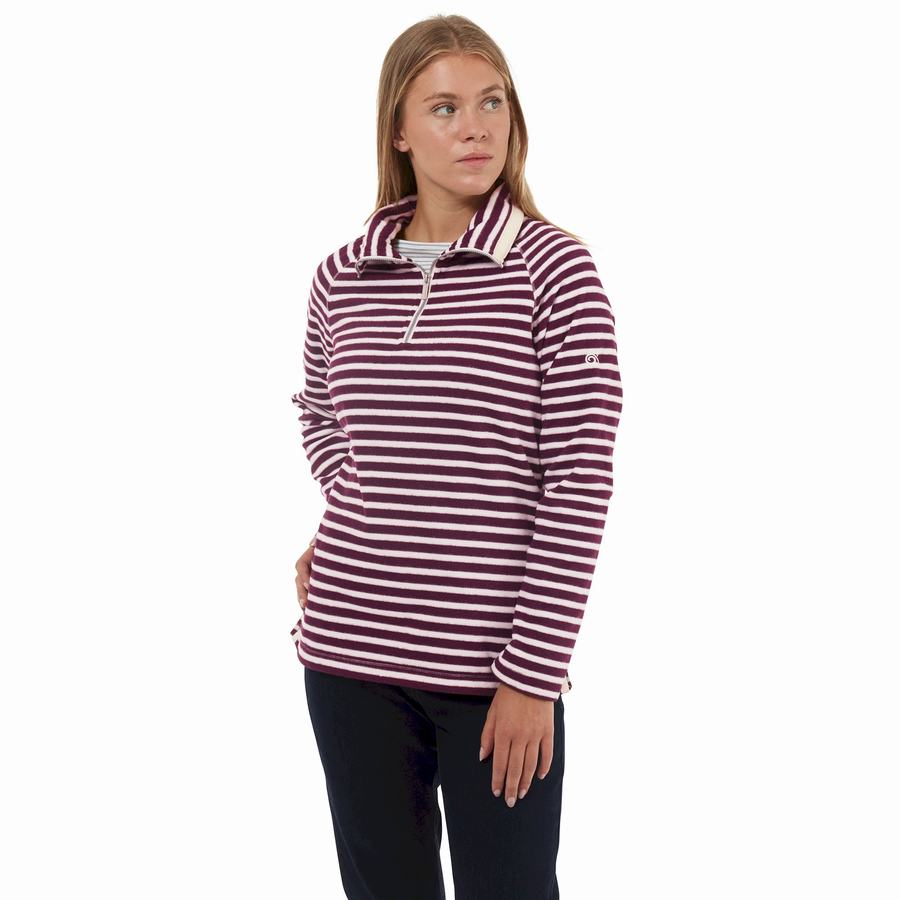 Chandails Craghoppers Natalia Half Zip Violette Stripes Femme | QFH-1061813