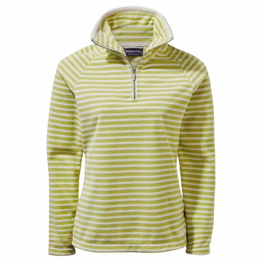 Chandails Craghoppers Natalia Half Zip Vert Clair Stripes Femme | DUV-9620546