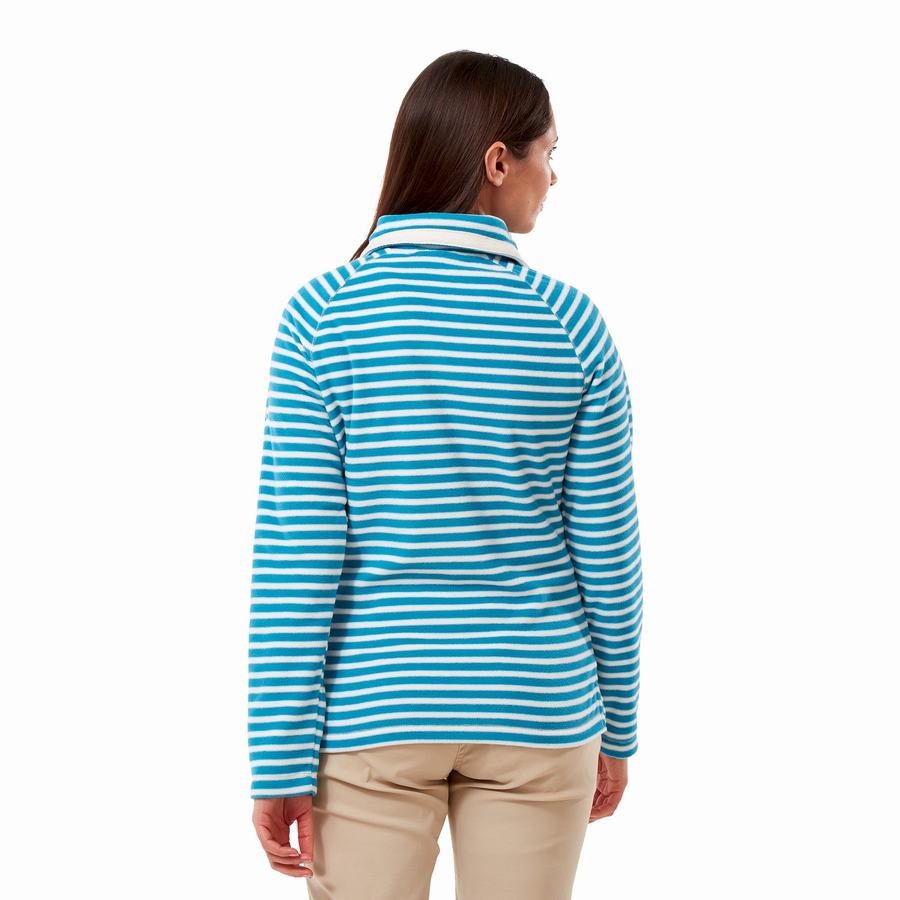 Chandails Craghoppers Natalia Half Zip Bleu Marine Bleu Stripes Femme | RKS-4946198