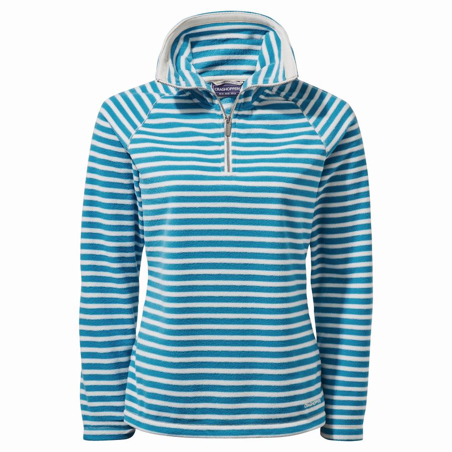 Chandails Craghoppers Natalia Half Zip Bleu Marine Bleu Stripes Femme | RKS-4946198