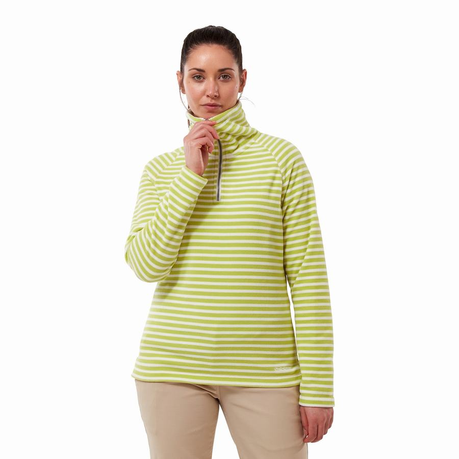 Chandails Craghoppers Natalia Half Zip Vert Clair Stripes Femme | DUV-9620546