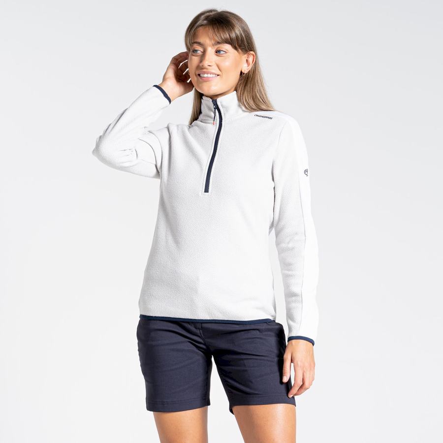 Chandails Craghoppers Minerva Half Zip Grise Blanche Femme | RAD-7231178