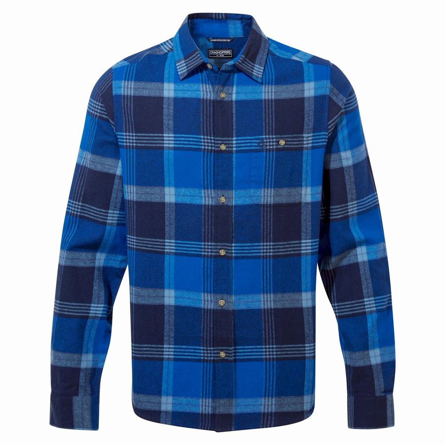 Chemises Craghoppers Thornhill Long Sleeved Bleu Bleu Marine Homme | DFY-4960653