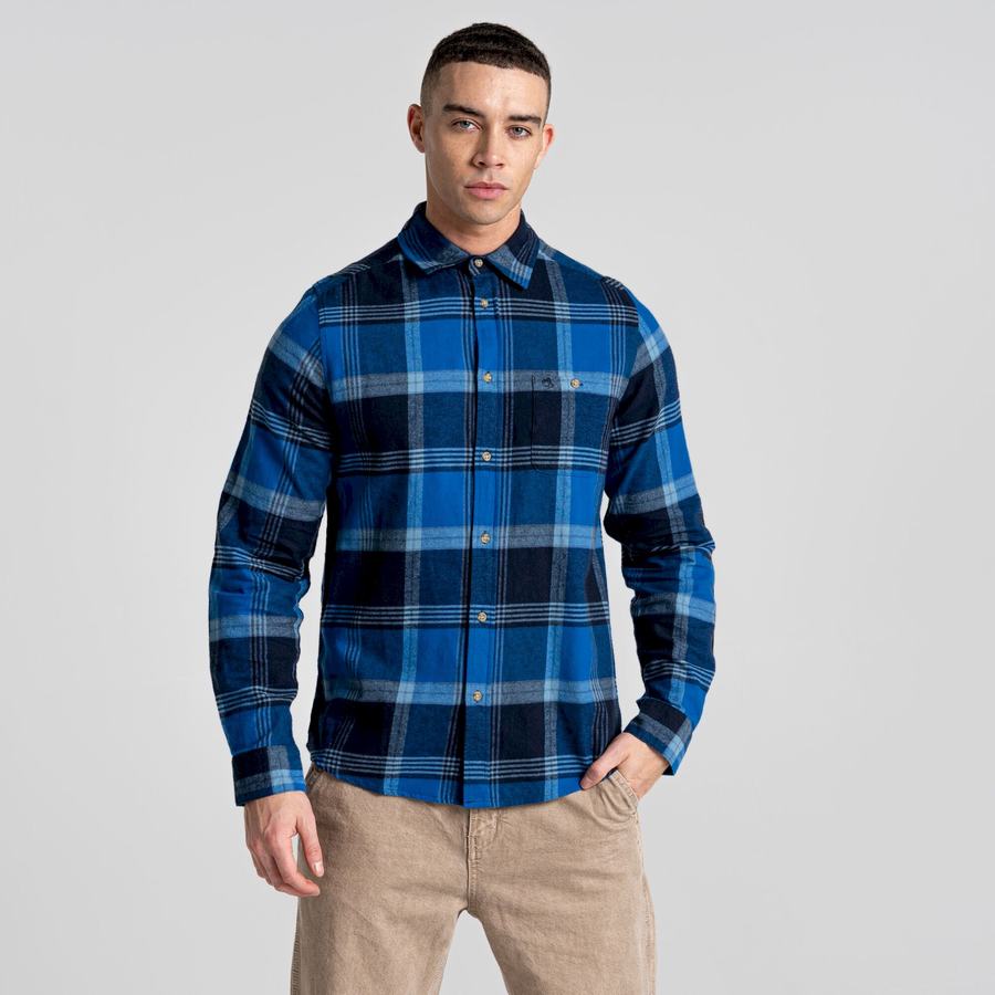 Chemises Craghoppers Thornhill Long Sleeved Bleu Bleu Marine Homme | DFY-4960653