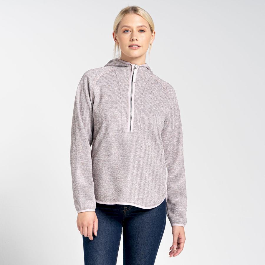 Chandails Craghoppers Elena Encapuchonné Half Zip Rose Femme | UEF-0330099