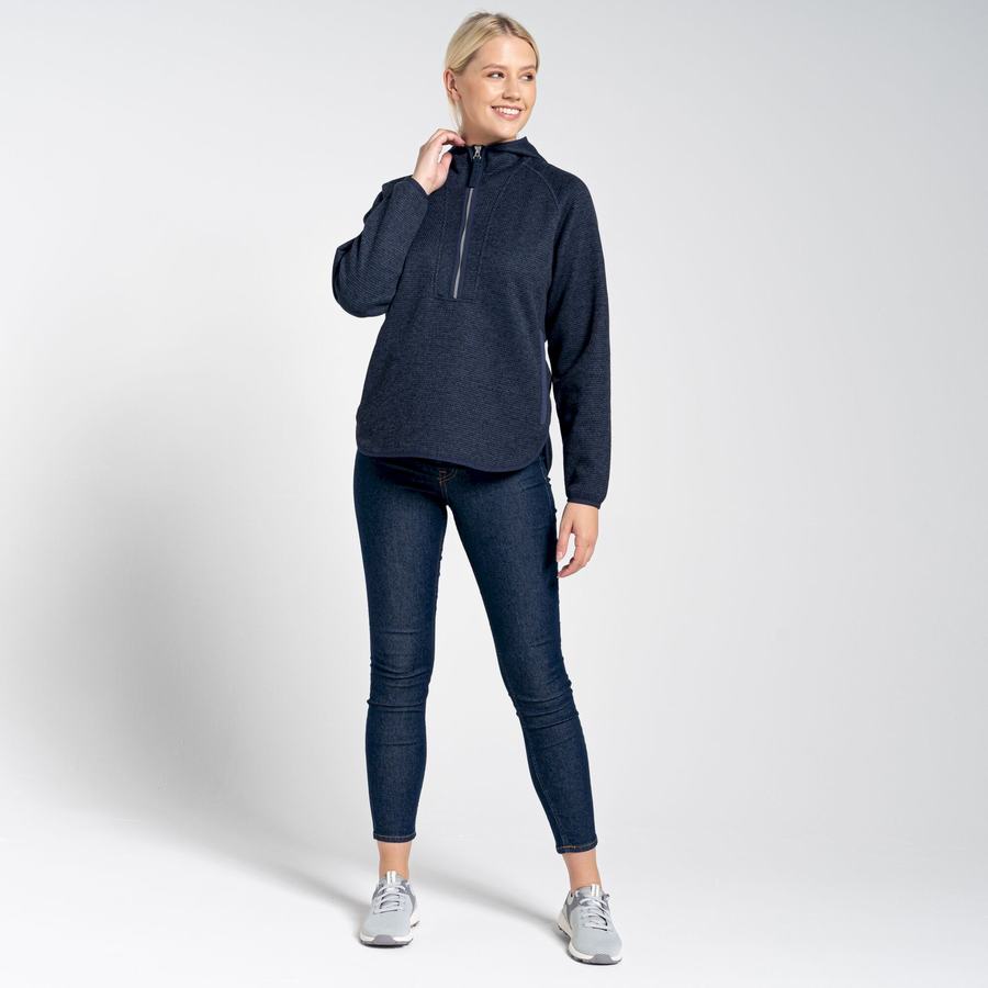 Chandails Craghoppers Elena Encapuchonné Half Zip Bleu Bleu Marine Femme | NWL-7000781