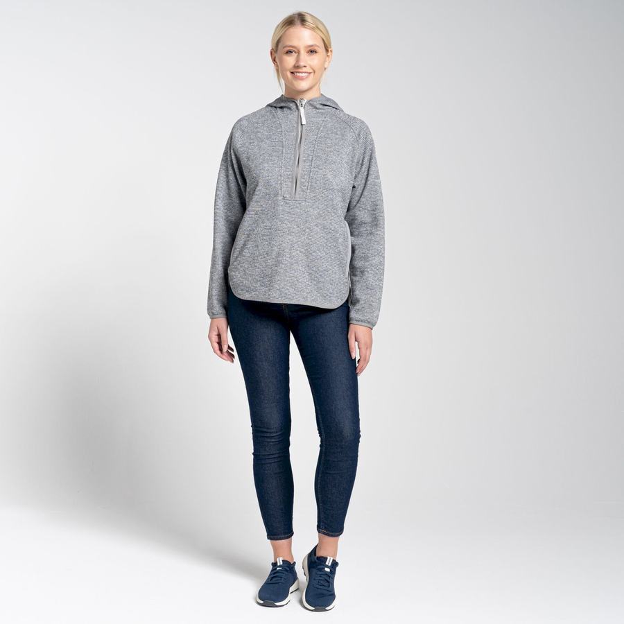 Chandails Craghoppers Elena Encapuchonné Half Zip Grise Femme | UWL-5072376