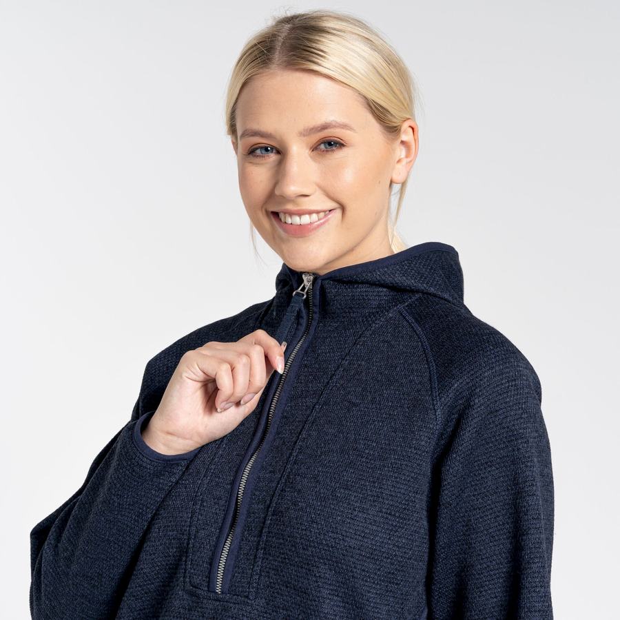 Chandails Craghoppers Elena Encapuchonné Half Zip Bleu Bleu Marine Femme | NWL-7000781