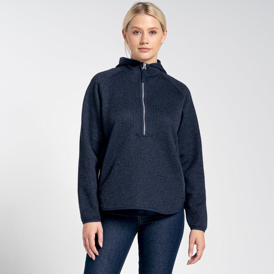 Chandails Craghoppers Elena Encapuchonné Half Zip Bleu Bleu Marine Femme | NWL-7000781