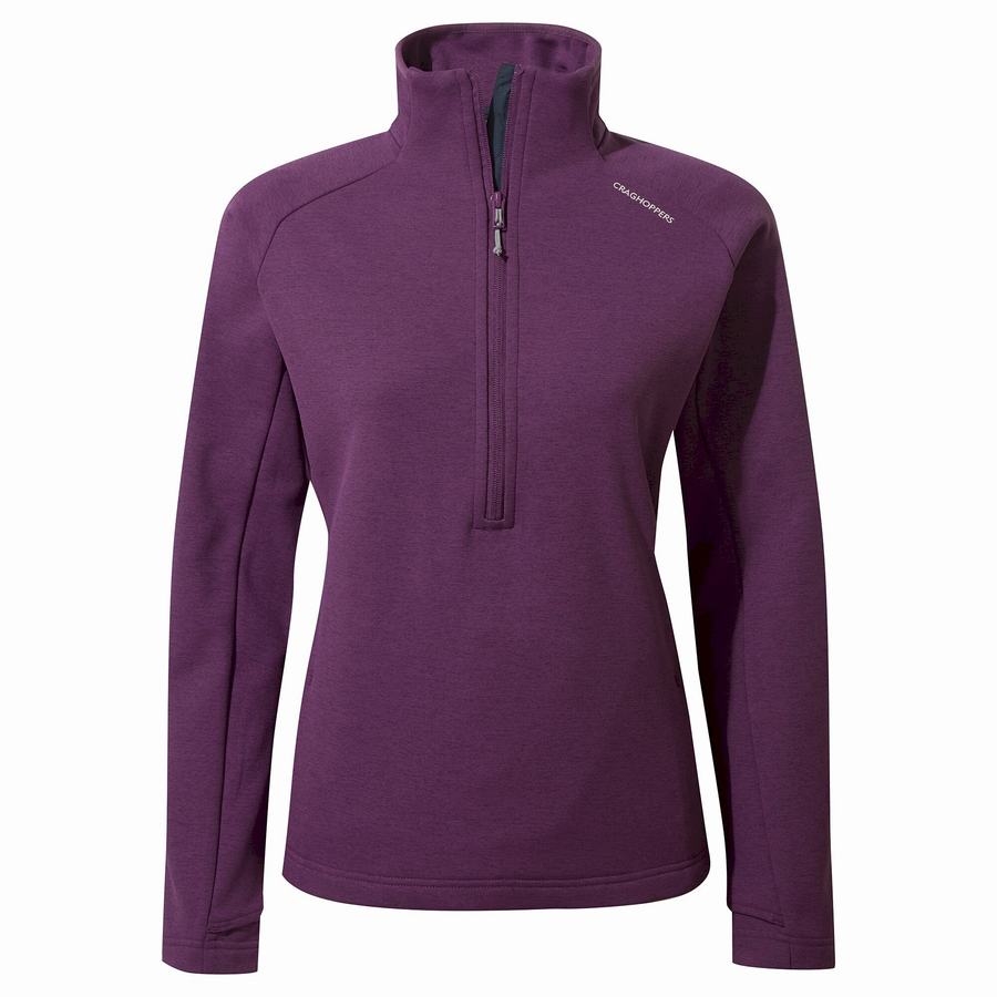 Chandails Craghoppers Dynamic Pro Half Zip Violette Foncé Femme | RTV-7156179