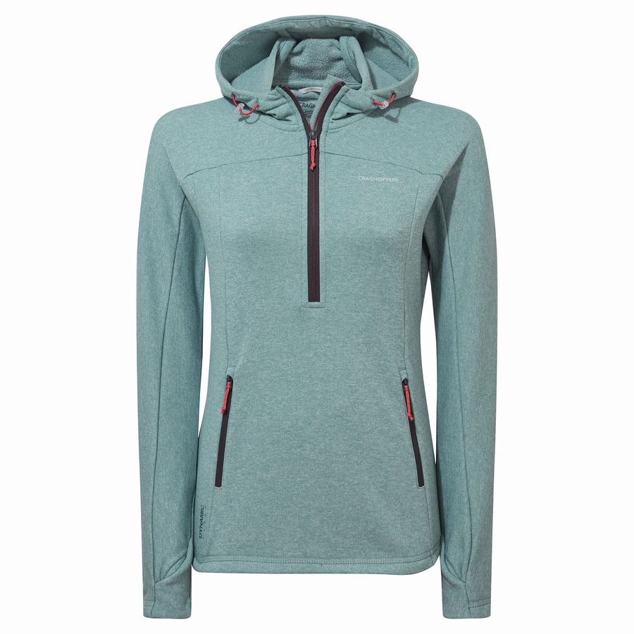 Chandails Craghoppers Dynamic Encapuchonné Half Zip Vert Clair Femme | AYN-7811184