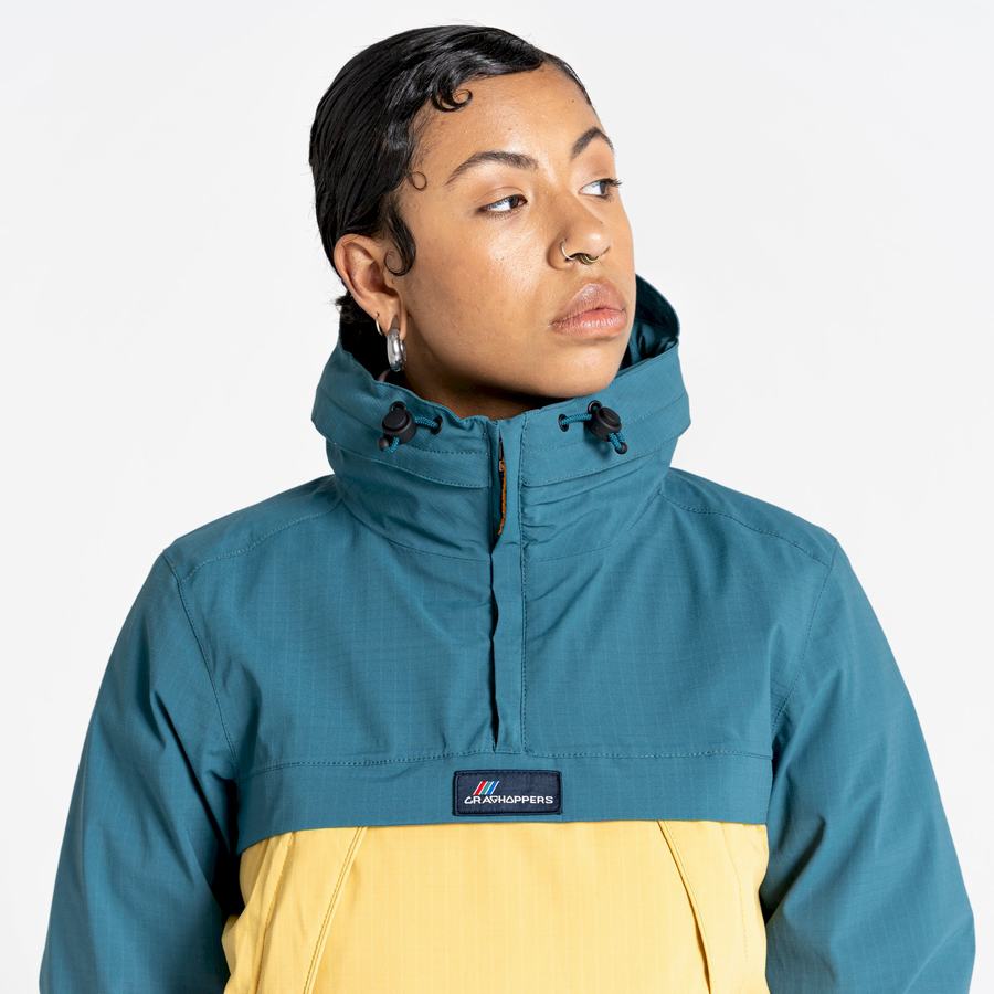 Vestes Craghoppers Imperméables Anderson Cagoule Vert Jaune Femme | TMG-0089565