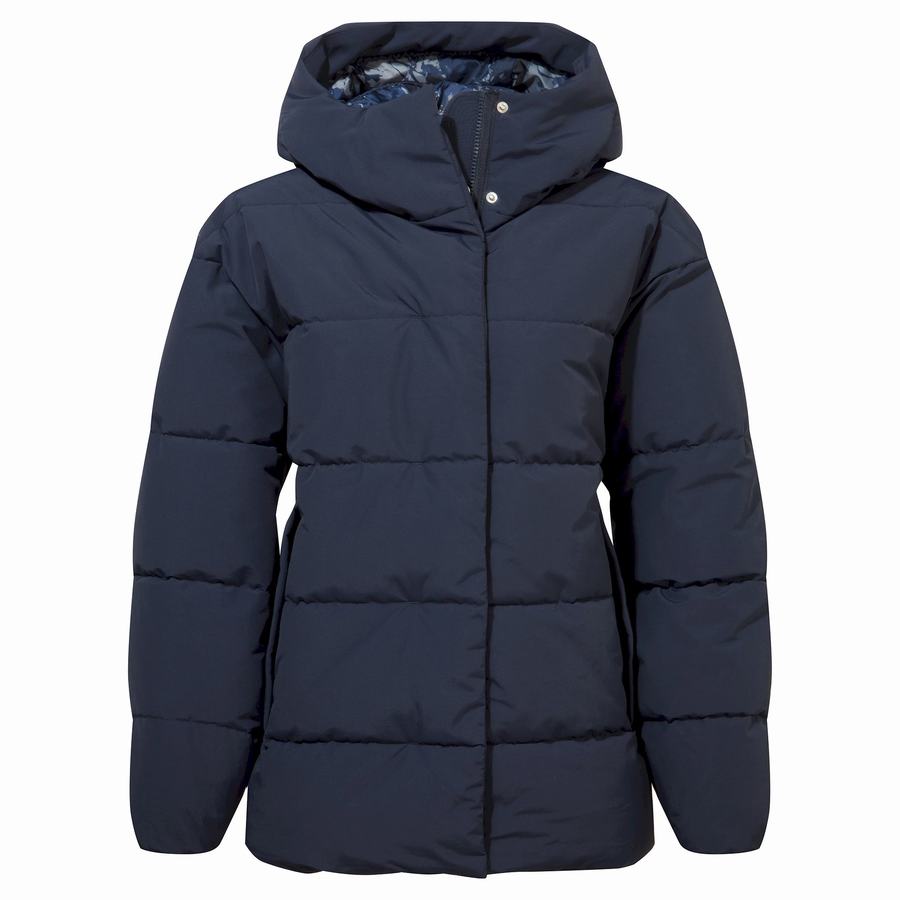 Vestes Craghoppers Madora Insulated Encapuchonné Bleu Bleu Marine Femme | HVZ-5424347