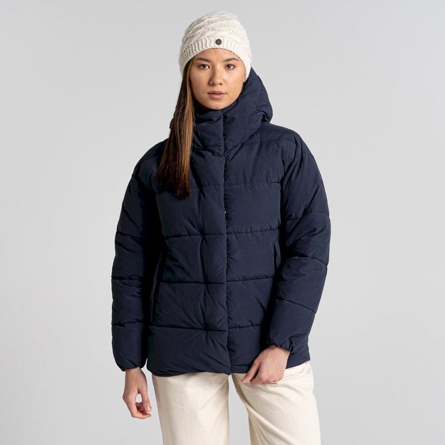 Vestes Craghoppers Madora Insulated Encapuchonné Bleu Bleu Marine Femme | HVZ-5424347