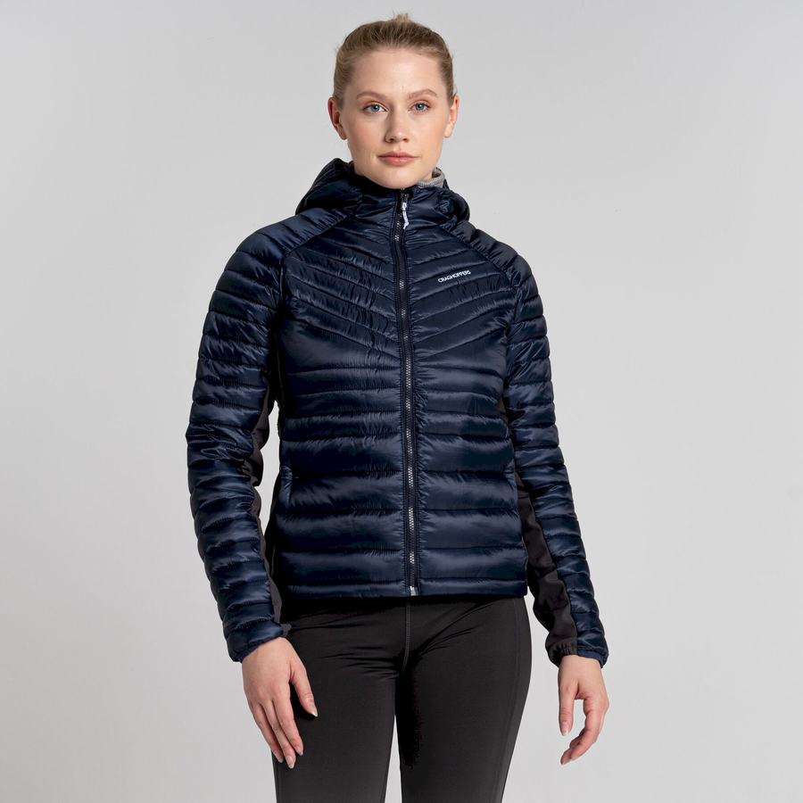 Vestes Craghoppers ExpoLite Insulated Encapuchonné Bleu Bleu Marine Femme | FAO-9140772