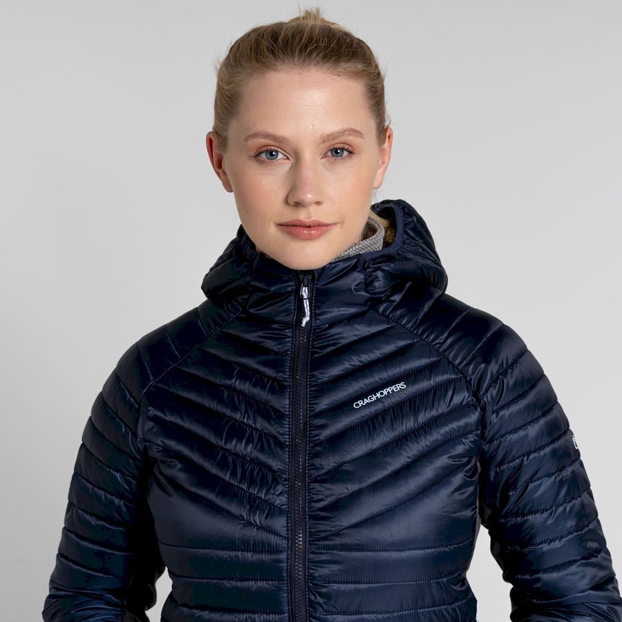 Vestes Craghoppers ExpoLite Insulated Encapuchonné Bleu Bleu Marine Femme | FAO-9140772